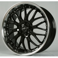 EVO-RACING S038 17x7.5 5x100 ET35 Black Polished Lip