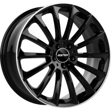 STELLAR 18x8.0 5x112 ET35 GLOSS BLACK POLISHED LIP