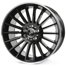 KESKIN KT15 18x8.5 5x112 ET30 GLOSS BLACK POLISHED LIP