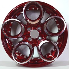KVA040  17x7.5 4x100 ET55 Candy Red Polished Face