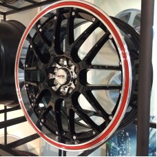 PLATIN P61 17x7.0 4x100 4x108 ET42 Black Red Polished