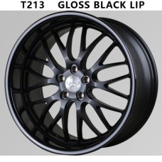 T213  20x8.5 20x9.5 Satin Black / Gloss Black Lip