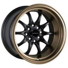 UL48-1590-1GBBZ / ULTRALITE UL48 15 x 9 - ET0 - 4x100+108 PCD - GLOSS BLACK BRONZE RIM